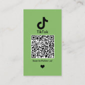 Carte de visite TikTok QR Code Média Social Vert A (Dos)