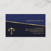 Carte De Visite Tilting Gold Line Blue Shades Barrister Paralegal (Dos)
