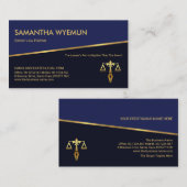 Carte De Visite Tilting Gold Line Blue Shades Barrister Paralegal (Devant / Derrière)