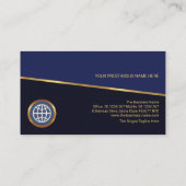 Carte De Visite Tilting Gold Line Blue Shades Export global Import (Dos)