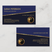 Carte De Visite Tilting Gold Line Blue Shades Main-d'oeuvre Recrut (Devant / Derrière)