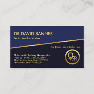 Carte De Visite Tilting Gold Line Blue Shades Soins de santé Méd
