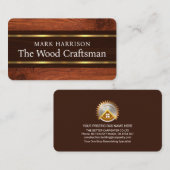 Carte De Visite Timber Wood Gold Lines Artiste (Devant / Derrière)