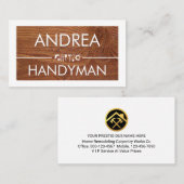 Carte De Visite Timber Wood White Frame Handyman (Devant / Derrière)