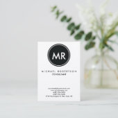 Carte De Visite Timbre tendance de qualité Monogramme unique (Debout devant)