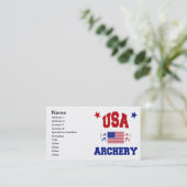 Carte De Visite Tir à l'arc des Etats-Unis (Debout devant)