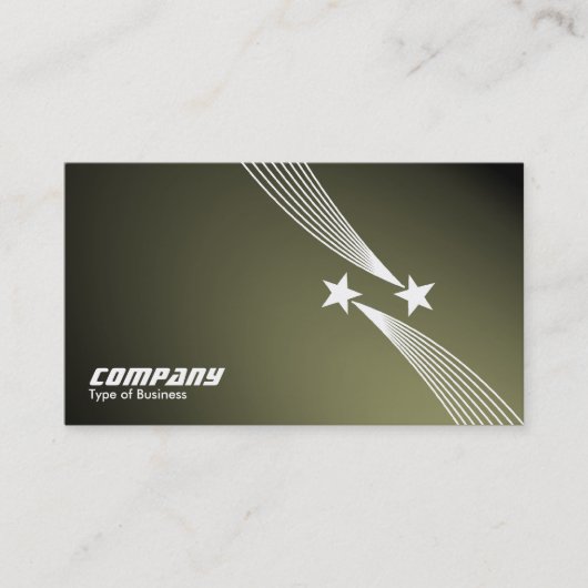 Carte De Visite Tir Stars v2 - Blanc sur Spotlit Khaki (Devant)