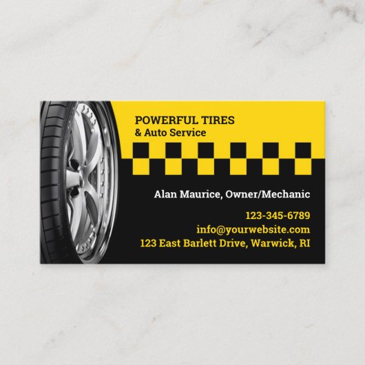 Carte De Visite Tire Service Business Card Template (Devant)