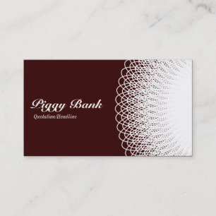 Carte De Visite Tirelire - Blanc sur Marron Foncé 330000