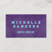 Carte De Visite Tissu de denim violet | Adaptateur Seamstress (Devant)