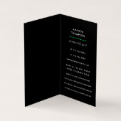 Carte De Visite Tissu de lin vert et or (Intérieur)