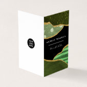 Carte De Visite Tissu de lin vert et or (Extérieur)