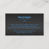 Carte De Visite Tissu de méta gris foncé business ca (Dos)