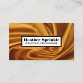 Carte De Visite Tissu en soie d'or | Seamstress | Sur mesure (Devant)