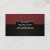 Carte De Visite Tissu en toile rouge | Maillage noir (Dos)