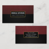 Carte De Visite Tissu en toile rouge | Maillage noir (Devant / Derrière)