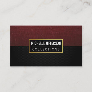 Carte De Visite Tissu en toile rouge   Maillage noir