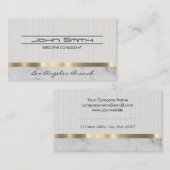 Carte De Visite Tissu et marbre avec finition métallique (Devant / Derrière)