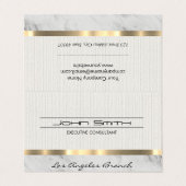 Carte De Visite Tissu et marbre avec finition métallique (Extérieur déplié)