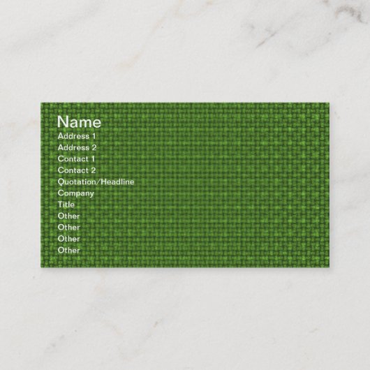 Carte De Visite Tissu vert (Devant)