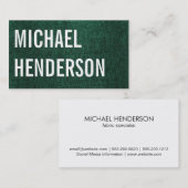 Carte De Visite Tissu (vert) (Devant / Derrière)