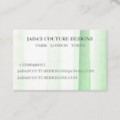 Carte De Visite Tissu vert couture de mode créatrice (Devant)