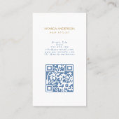 Carte De Visite Titre : Code QR de ciseaux de script de cheveux do (Dos)
