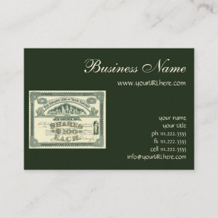 Carte De Visite Titre de capital ancien Finance d'entreprise