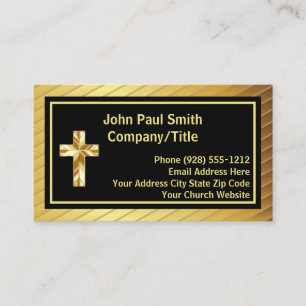 Carte De Visite Titre De L'Entreprise Classy Gold Cross Et Black