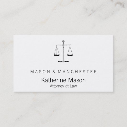Carte De Visite Titre de mot-clé élevé : Échelles de justice class (Devant)