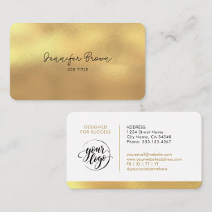Carte De Visite Titre de poste professionnel Chic Logo Simple Méta