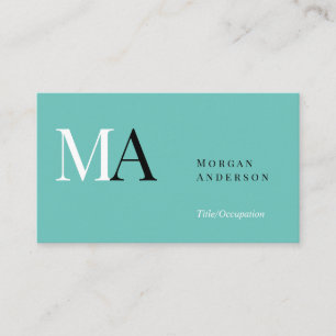 Carte De Visite Titre et informations de monogramme DIY, Noir Blan
