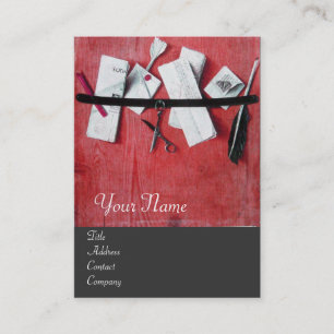 Carte De Visite TITULAIRE DE LETTRE EN BOIS MONOGRAM rouge blanc g