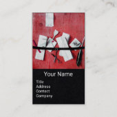 Carte De Visite TITULAIRE DE LETTRE EN BOIS MONOGRAM Rouge Papier  (Devant)