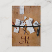 Carte De Visite TITULAIRE DE LETTRE EN MONOGRAM DE BOIS, gris brun (Dos)