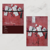 Carte De Visite TITULAIRE DE LETTRE EN MONOGRAMME DE BOIS, marron (Devant / Derrière)