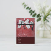 Carte De Visite TITULAIRE DE LETTRE EN MONOGRAMME DE BOIS, marron (Debout devant)