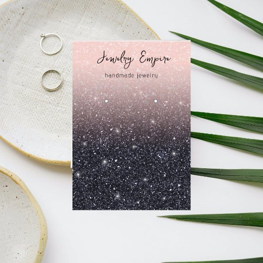 Carte De Visite Titulaire De parties scintillant Rose Et Noir