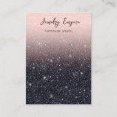 Carte De Visite Titulaire De parties scintillant Rose Et Noir (Devant)