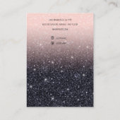 Carte De Visite Titulaire De parties scintillant Rose Et Noir (Dos)