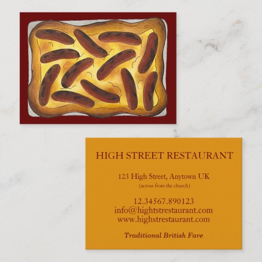 Carte De Visite Toad in the Hole British Pub Restaurant Restaurati (Devant / Derrière)