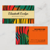 Carte De Visite Toile africaine et peau d'animaux (Devant / Derrière)