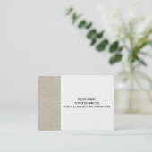 Carte De Visite Toile beige rustique imprimée (Debout devant)