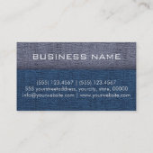Carte De Visite Toile bleu foncé look Monogramme (Dos)