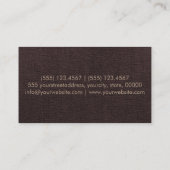 Carte De Visite Toile Brown foncé Monogramme (Dos)
