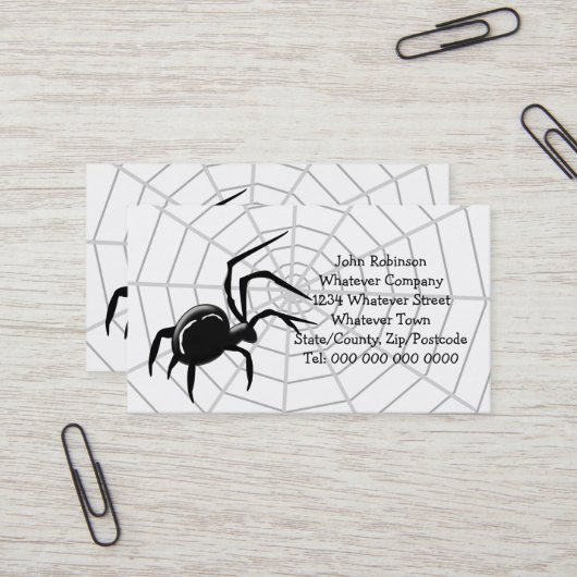 Carte De Visite Toile d'araignée (Devant/Arrière en situation)