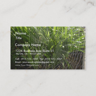 Carte De Visite Toile d'araignée couverte de rosée pendant le