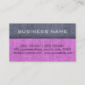 Carte De Visite Toile de Monogramme rose Élégant (Dos)