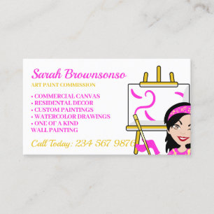 Carte De Visite Toile de peinture d'artiste personnalisée