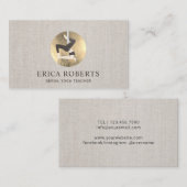 Carte De Visite Toile élégante de yoga d'instructeur de cercle (Devant / Derrière)